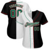 Custom Black Kelly Green-White Authentic Split Fashion Baseball Jersey