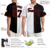 Custom White Black-Red Authentic Split Fashion Baseball Jersey