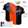 Custom Black Royal-Orange Authentic Split Fashion Baseball Jersey