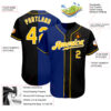 Custom Black Gold-Royal Authentic Split Fashion Baseball Jersey
