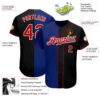 Custom Black Red-Royal Authentic Split Fashion Baseball Jersey