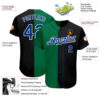 Custom Black Royal-Kelly Green Authentic Split Fashion Baseball Jersey