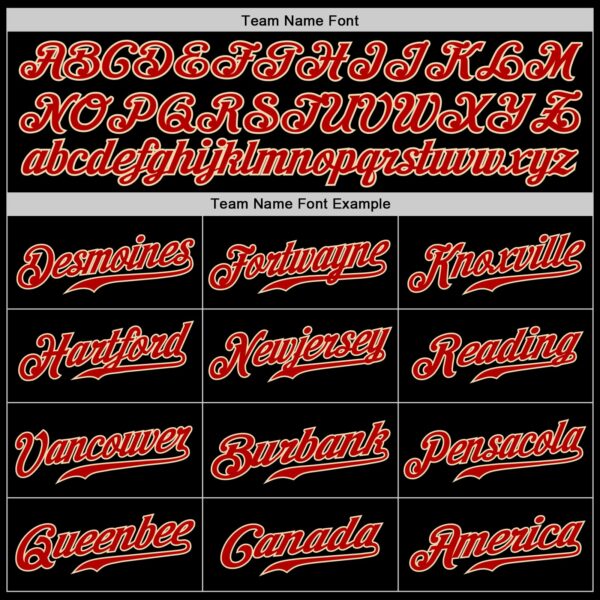 Custom Black Red-Olive Authentic Split Fashion Baseball Jersey