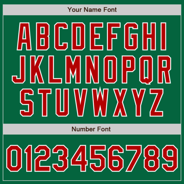 Custom Kelly Green Red-Gray Authentic Split Fashion Baseball Jersey