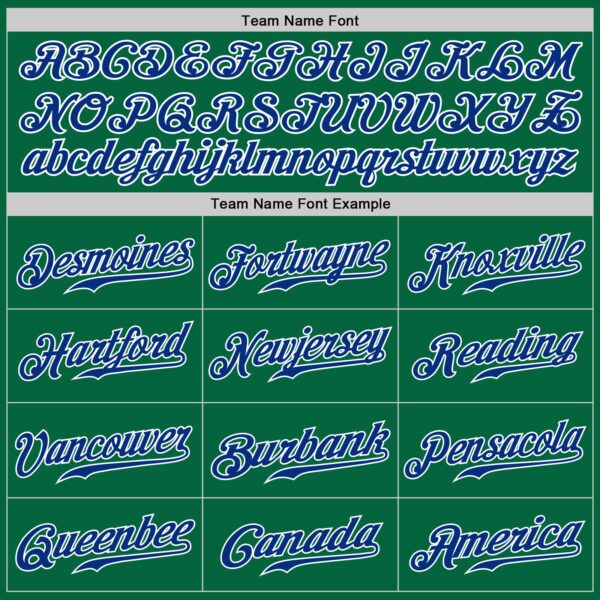 Custom Kelly Green Royal-Gray Authentic Split Fashion Baseball Jersey