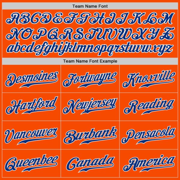 Custom Orange Royal-White Authentic Split Fashion Baseball Jersey