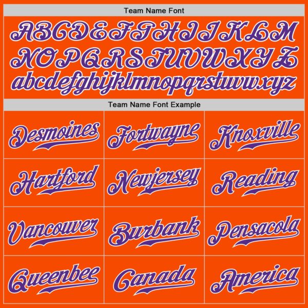 Custom Orange Purple-White Authentic Split Fashion Baseball Jersey