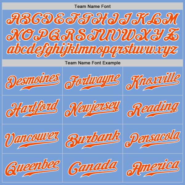 Custom Light Blue Orange-White Authentic Split Fashion Baseball Jersey