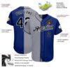 Custom Royal Black-Gray Authentic Split Fashion Baseball Jersey