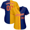 Custom Royal Orange-Yellow Authentic Split Fashion Baseball Jersey