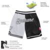 Custom Black White Authentic Throwback Split Fashion Basketball Shorts
