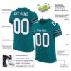 Custom Teal White-Black Mesh Authentic Football Jersey