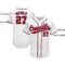 Custom White Red-Navy Baseball Jersey