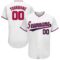 Custom White Red-Navy Baseball Jersey