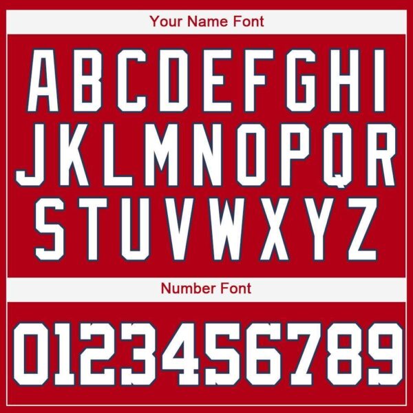 Custom Red White-Navy Baseball Jersey