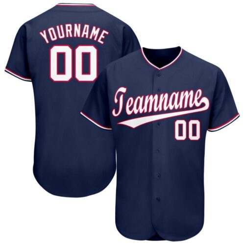washington_0039 Custom Navy White-Red Baseball Jersey
