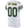 Custom White Green-Gold Mesh Authentic Football Jersey