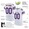 Custom White Purple-Gold Mesh Authentic Football Jersey