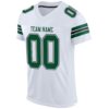 Custom White Grass Green-Black Mesh Authentic Football Jersey