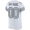 Custom White Silver-Black Mesh Authentic Football Jersey