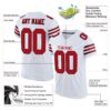 Custom White Red-Black Mesh Authentic Football Jersey