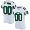 Custom White Grass Green-Black Mesh Authentic Football Jersey