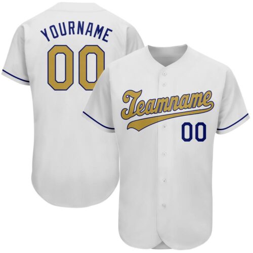white_0065 Custom White Old Gold-Royal Authentic Baseball Jersey