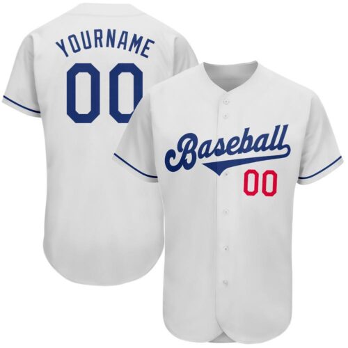 white_0067 Custom White Royal-Red Authentic Baseball Jersey
