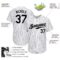 Custom White Purple Pinstripe Black-Gray Authentic Baseball Jersey
