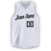 Custom White Black V-Neck Basketball Jersey