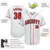 Custom White Red-Black Authentic Baseball Jersey