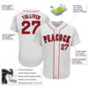 Custom White Red-Navy Authentic Baseball Jersey