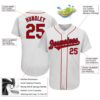 Custom White Red-Navy Authentic Baseball Jersey