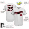 Custom White Black-Red Authentic Baseball Jersey