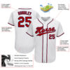 Custom White Red-Navy Authentic Baseball Jersey