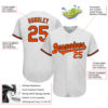 Custom White Orange-Black Authentic Baseball Jersey
