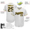 Custom White Black-Gold Authentic Baseball Jersey