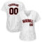 Custom White Black Pinstripe Black-Red Authentic Baseball Jersey