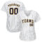 Custom White Navy Pinstripe Navy-Gold Authentic Baseball Jersey