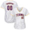 Custom White Purple Pinstripe Purple-Gold Authentic Baseball Jersey