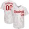 Custom White Red Pinstripe Red-White Authentic Baseball Jersey