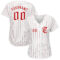 Custom White Red Pinstripe Red-White Authentic Baseball Jersey