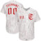 Custom White Red Pinstripe Red-White Authentic Baseball Jersey