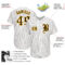 Custom White Brown Pinstripe Brown-Gold Authentic Baseball Jersey
