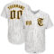 Custom White Brown Pinstripe Brown-Gold Authentic Baseball Jersey