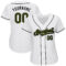 Custom White Olive-Black Authentic Memorial Day Baseball Jersey