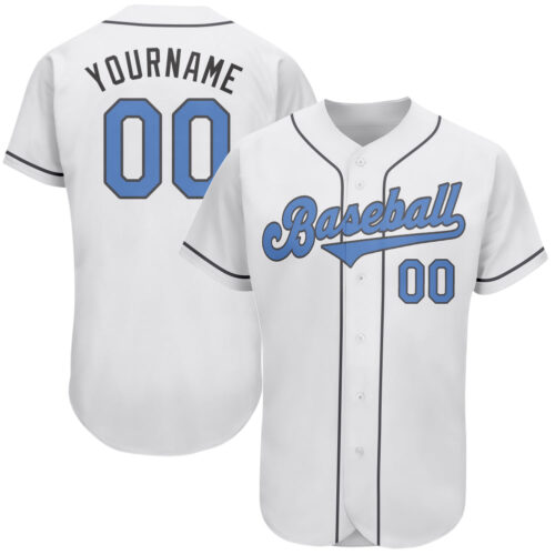 white_0244 Custom White Light Blue-Steel Gray Authentic Father's Day Baseball Jersey