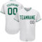 Custom White Kelly Green-Gray Authentic Baseball Jersey
