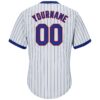 Custom White Royal Pinstripe Royal-Red Authentic Throwback Rib-Knit Baseball Jersey Shirt