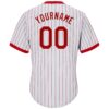 Custom White Red Pinstripe Red-White Authentic Throwback Rib-Knit Baseball Jersey Shirt